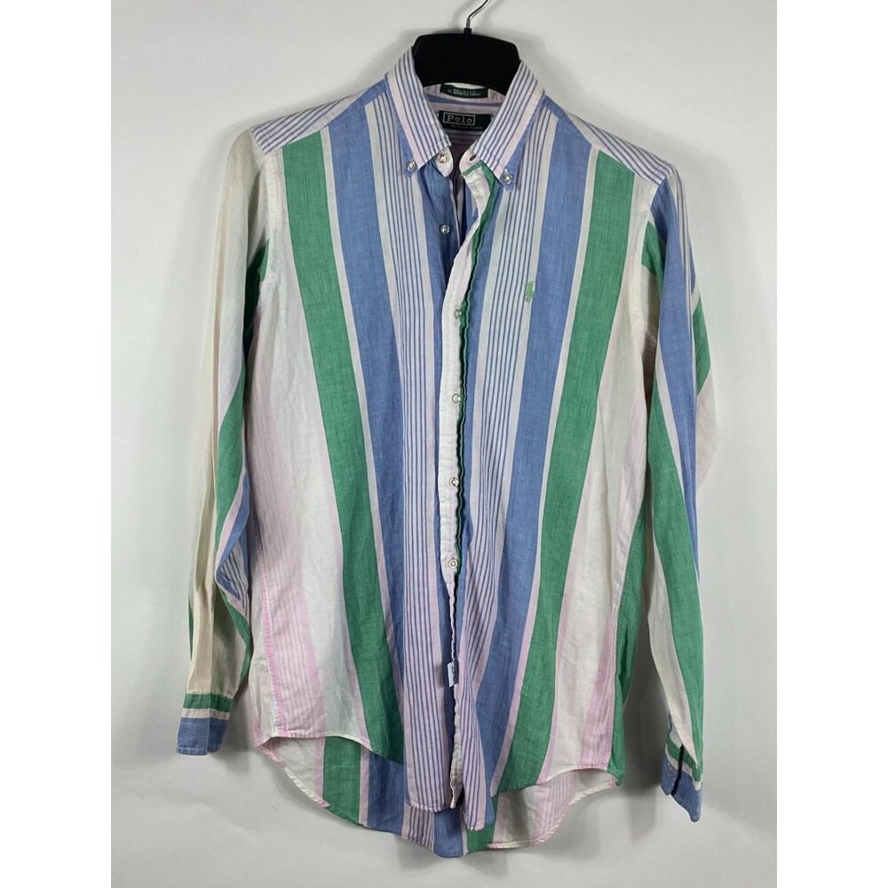 Vintage Polo Ralph Lauren Multicolor Striped Button-Down L/S Shirt Size 20 F50